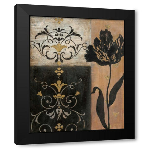 Tulip Silhouette Black Modern Wood Framed Art Print by Tava Studios