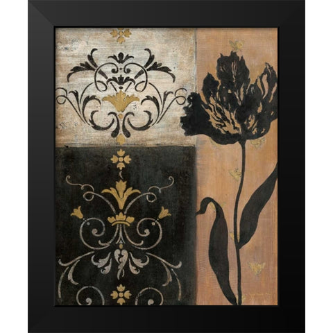 Tulip Silhouette Black Modern Wood Framed Art Print by Tava Studios
