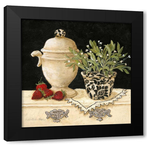 Strawberry Still Life Black Modern Wood Framed Art Print by Olson, Charlene