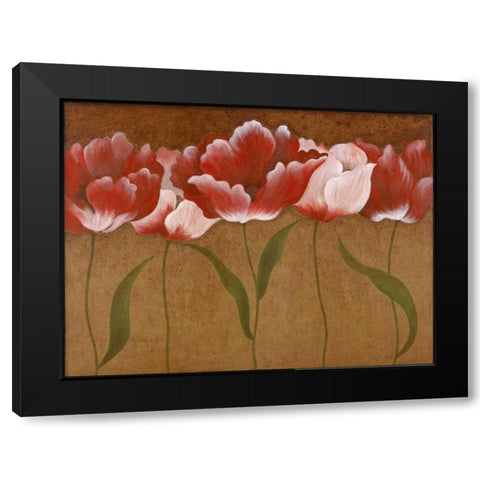 Flower Dance I Black Modern Wood Framed Art Print by Tava Studios