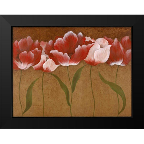 Flower Dance I Black Modern Wood Framed Art Print by Tava Studios