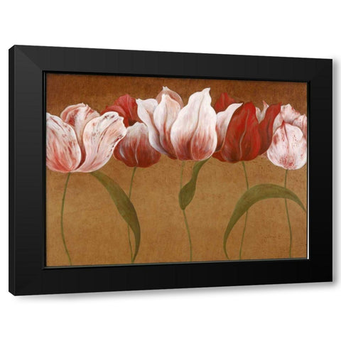 Flower Dance II Black Modern Wood Framed Art Print by Tava Studios