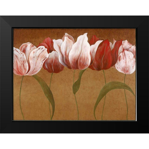 Flower Dance II Black Modern Wood Framed Art Print by Tava Studios