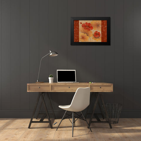 Pelargos I Black Modern Wood Framed Art Print by Tava Studios
