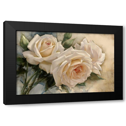 La Roseraie I Black Modern Wood Framed Art Print with Double Matting by Levashov, Igor