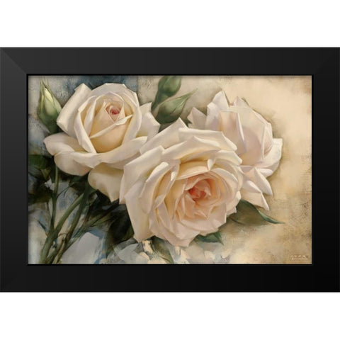 La Roseraie I Black Modern Wood Framed Art Print by Levashov, Igor
