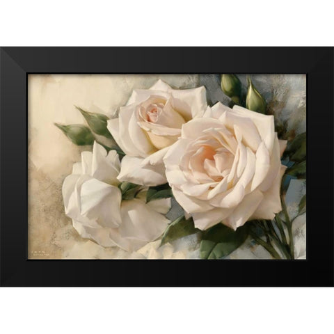 La Roseraie II Black Modern Wood Framed Art Print by Levashov, Igor