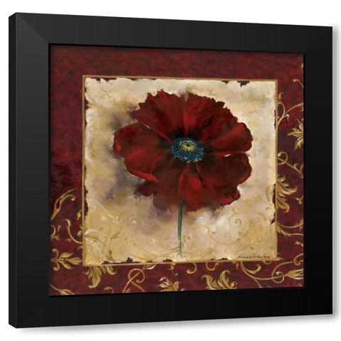 Poppy Black Modern Wood Framed Art Print by Henson, Richard