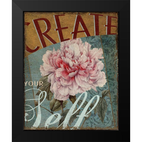 Create Yourself Black Modern Wood Framed Art Print by Donovan, Kelly