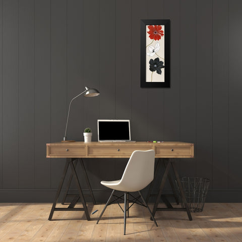 Elegante Trio I Black Modern Wood Framed Art Print by Tava Studios