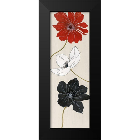 Elegante Trio I Black Modern Wood Framed Art Print by Tava Studios