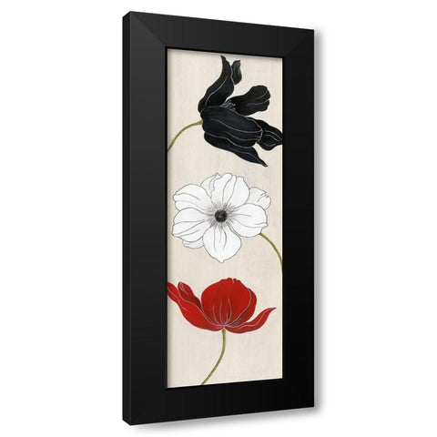 Elegante Trio II Black Modern Wood Framed Art Print by Tava Studios
