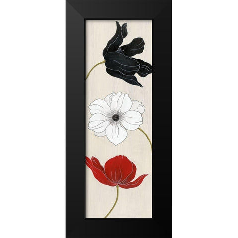 Elegante Trio II Black Modern Wood Framed Art Print by Tava Studios