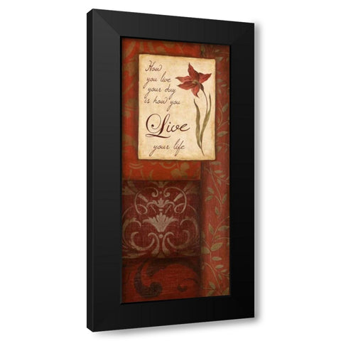 Live Your Life Black Modern Wood Framed Art Print by Tava Studios