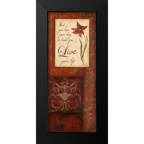 Live Your Life Black Modern Wood Framed Art Print by Tava Studios