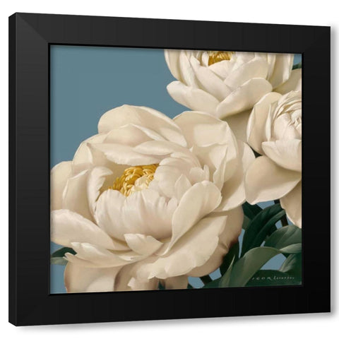 Dolce Peonia Black Modern Wood Framed Art Print with Double Matting by Levashov, Igor