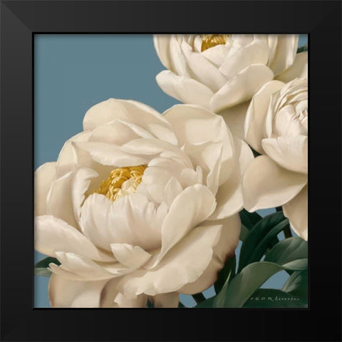 Dolce Peonia Black Modern Wood Framed Art Print by Levashov, Igor