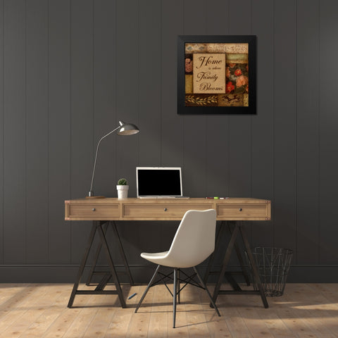 Home Black Modern Wood Framed Art Print by Tava Studios