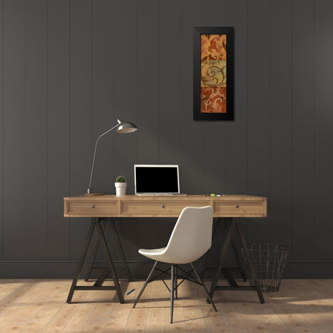 Patina Panel I Black Modern Wood Framed Art Print by Tava Studios
