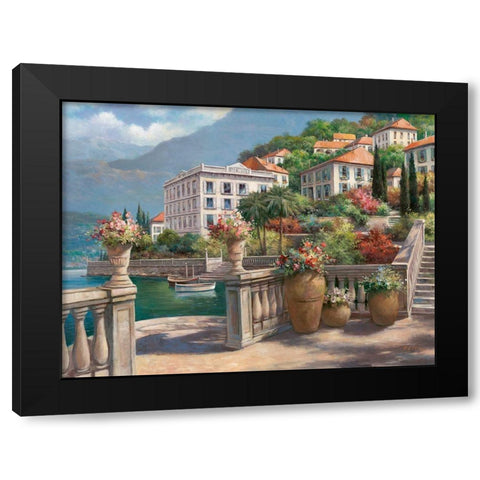 Lago di Como II Black Modern Wood Framed Art Print with Double Matting by Chiu, T.C.