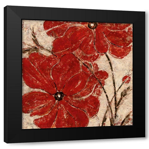 Red Passion I Black Modern Wood Framed Art Print by Donovan, Maria