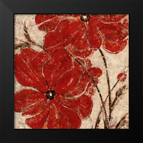 Red Passion I Black Modern Wood Framed Art Print by Donovan, Maria