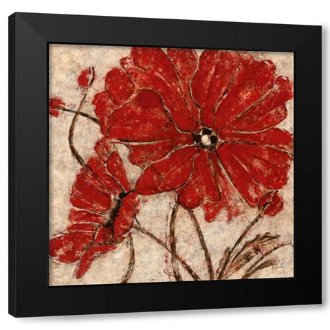 Red Passion II Black Modern Wood Framed Art Print by Donovan, Maria