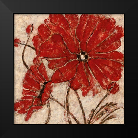 Red Passion II Black Modern Wood Framed Art Print by Donovan, Maria