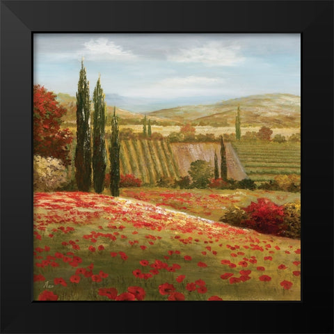 Tuscan Cypress I Black Modern Wood Framed Art Print by Nan