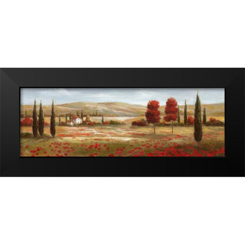 Tuscan Poppies II Black Modern Wood Framed Art Print by Nan