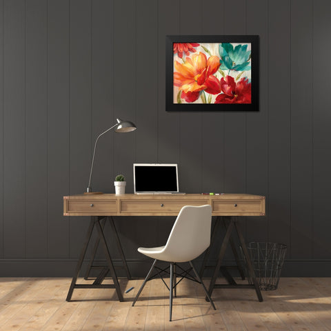 Avalon Garden Black Modern Wood Framed Art Print by Nan