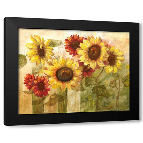 Sunflowers Delight Black Modern Wood Framed Art Print with Double Matting by Nan
