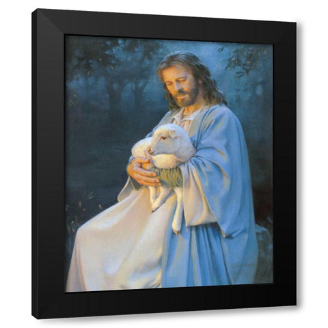 I Know My Sheep Black Modern Wood Framed Art Print by Lawrence, Kathy