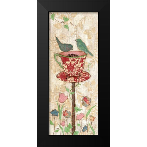 Garden Party I Black Modern Wood Framed Art Print by Tava Studios