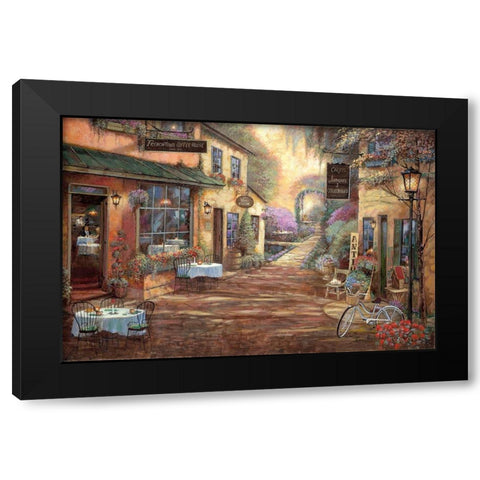 French Town Black Modern Wood Framed Art Print by Manning, Ruane