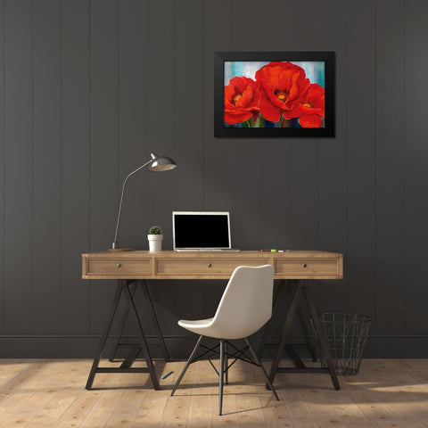 Magnifique En Rouge Black Modern Wood Framed Art Print by Nan