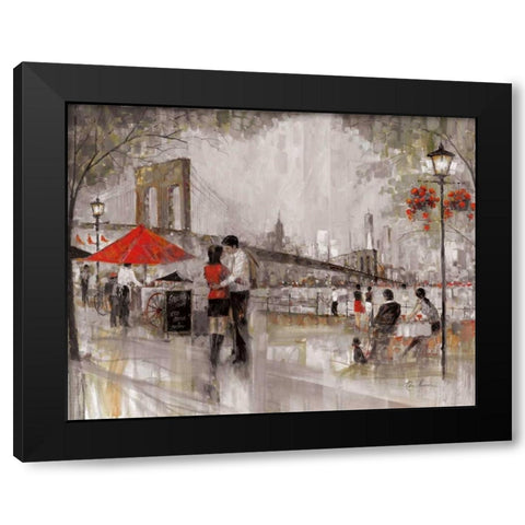 New York Romance Black Modern Wood Framed Art Print by Manning, Ruane