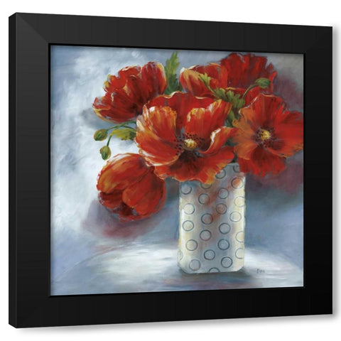 Arreglo en Rojo I Black Modern Wood Framed Art Print with Double Matting by Nan