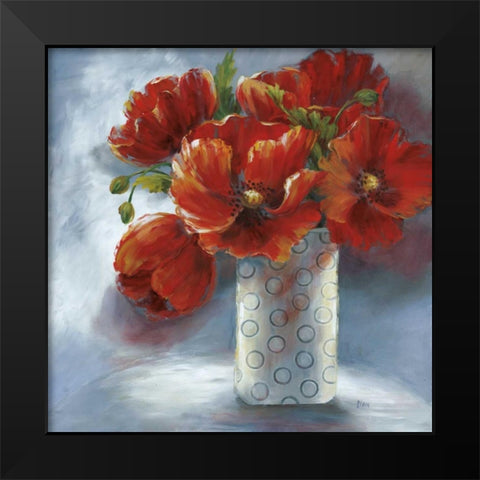 Arreglo en Rojo I Black Modern Wood Framed Art Print by Nan