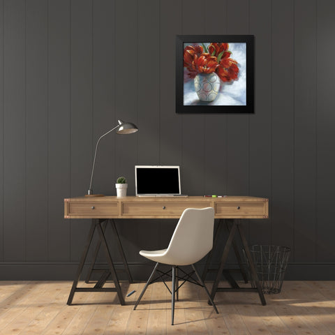 Arreglo en Rojo II Black Modern Wood Framed Art Print by Nan