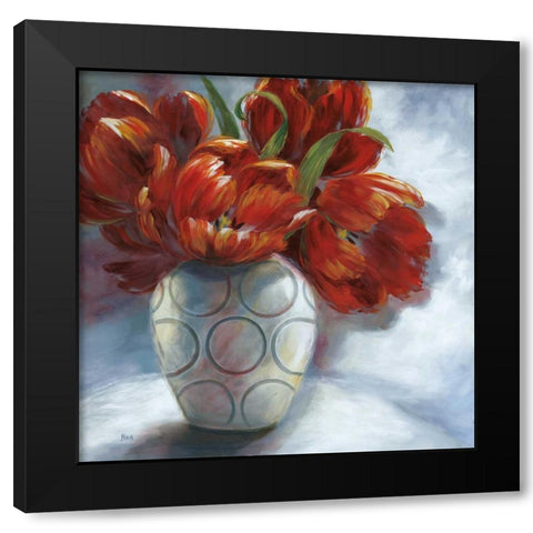 Arreglo en Rojo II Black Modern Wood Framed Art Print with Double Matting by Nan