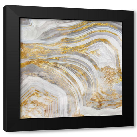 Agate Allure I Black Modern Wood Framed Art Print with Double Matting by Nan