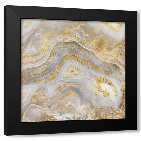 Agate Allure II Black Modern Wood Framed Art Print by Nan