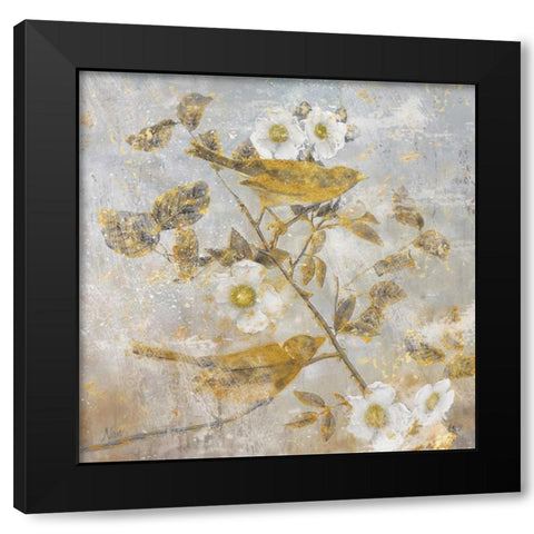 Aviary Garden I Black Modern Wood Framed Art Print with Double Matting by Nan