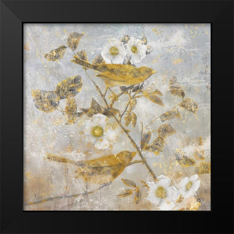 Aviary Garden I Black Modern Wood Framed Art Print by Nan