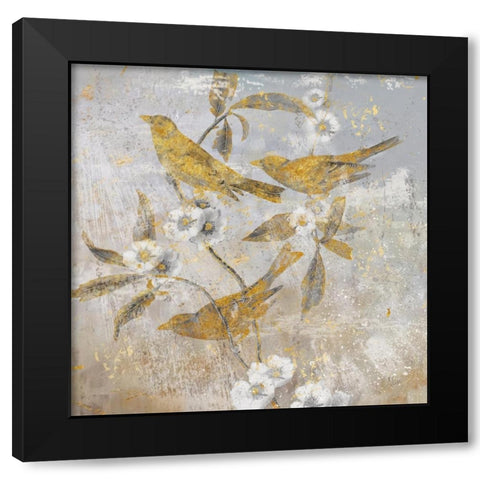 Aviary Garden II Black Modern Wood Framed Art Print with Double Matting by Nan
