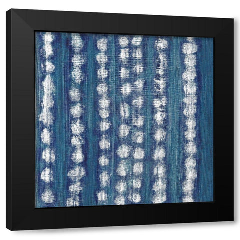 Shibori Blue I Black Modern Wood Framed Art Print by Tava Studios