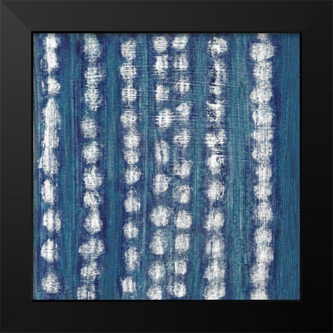 Shibori Blue I Black Modern Wood Framed Art Print by Tava Studios