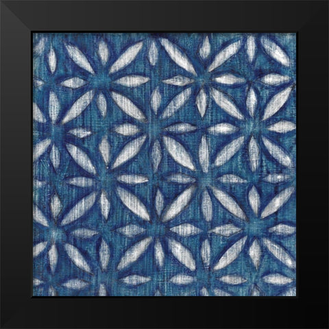 Shibori Blue II Black Modern Wood Framed Art Print by Tava Studios
