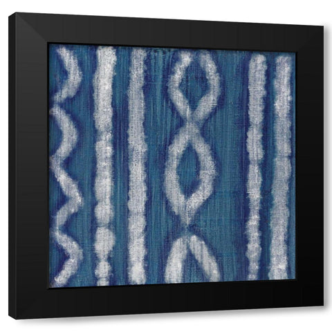 Shibori Blue III Black Modern Wood Framed Art Print by Tava Studios